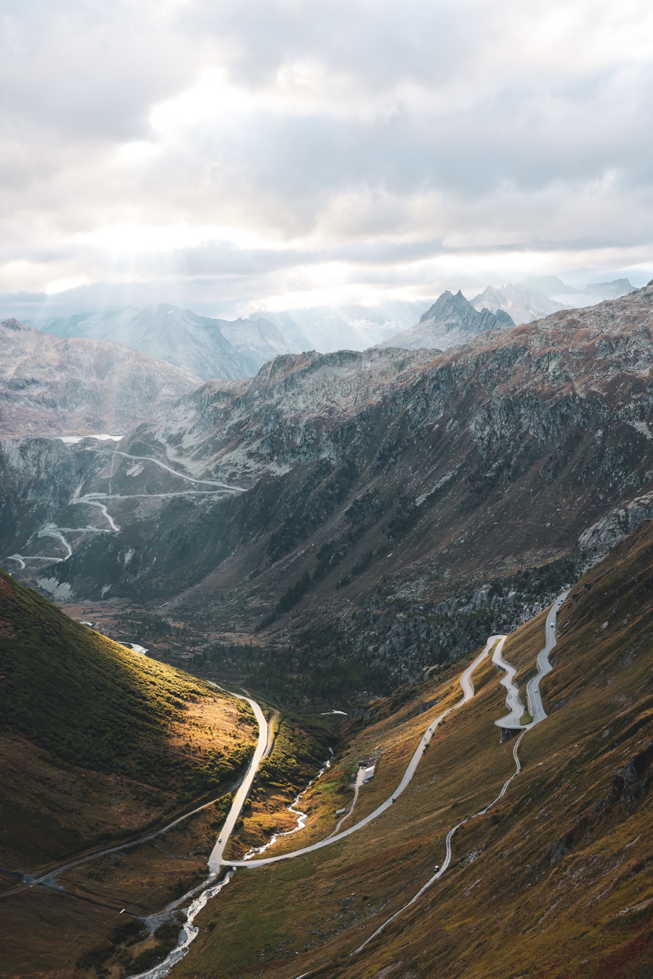 Furkapass — Blick ins Tal nach dem Konzert